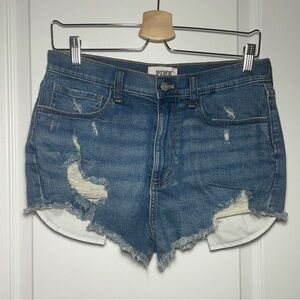 Victoria's Secret Pink Women's Distressed Denim Blue Cut Off Frayed Shorts